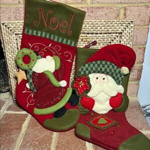 Festive Red and Green Christmas Stockings